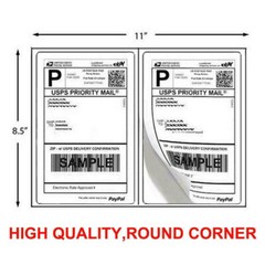 8.5 x 5.5 Shipping Labels Rounded Corner Self Adhesive 2 Per Sheet Blank Labels