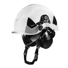 Uimoso Industrial Safety Helmet with Visor Earmuffs Adjustable Vented Hard Hat
