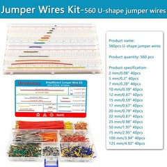560 Piece Jumper Wire Kit, 14 Lengths Assorted Preformed Breadboard Jumper