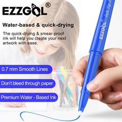 30 Colors Felt Tip Pens, 30 Pack, 0.7mm Premium Medium Fine Point, Felt Tip M…
