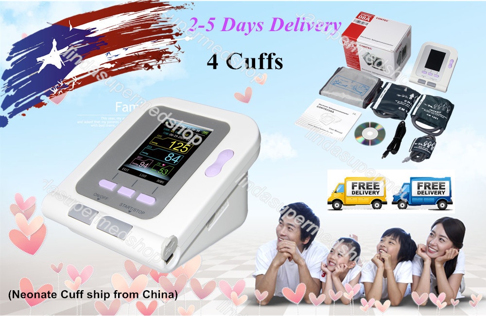 US LCD Digital Blood Pressure Monitor,Software,(Adult,Child,Infant,Neonate) Cuff