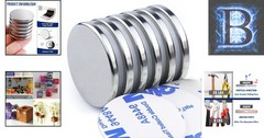 6 Pack Powerful Neodymium Magnets with Adhesive – Perfect for DIY & Classroom