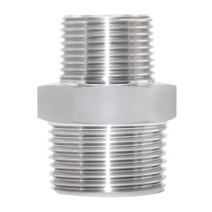 JoyTube Reducer Hex Nipple, 1/4“ x 1/8” NPT( O.D x O.D: 1/2″ x 3/8″ ), Silver