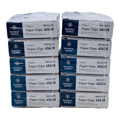 20 Boxes Regular Paper Clips Size 1, 100 Steel Paper Clips Per Box