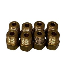 Lot of 8 Aeroquip 202X6X6 Brass 3/8″ Inverted Flare Male Fittings NOS