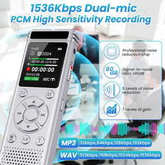 136GB Digital Voice Recorder with Playback,9000 Hours Audio Recording Device,Voi