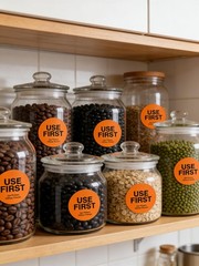 500 Pcs 1.5 Inch Use First Stickers – Dot Pharmacy Labels inch, Orange