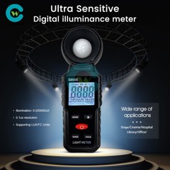 Handheld Digital Light Lux Meter Illuminometer Luminometer Photometer 200000Lux
