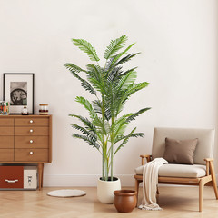78.5″ Artificial Palm Tree with Black Plastic Pot, Set of 2