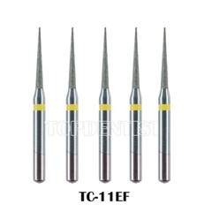 10Pcs Dental Diamond Burs FG Needle Taper TC-11EF Extra Fine Grit High Speed
