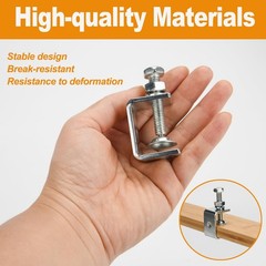 6 Pack Stainless Steel C Clamp – 1-3/16 Inch Small C 1 3/16 In-6pcs, Silver