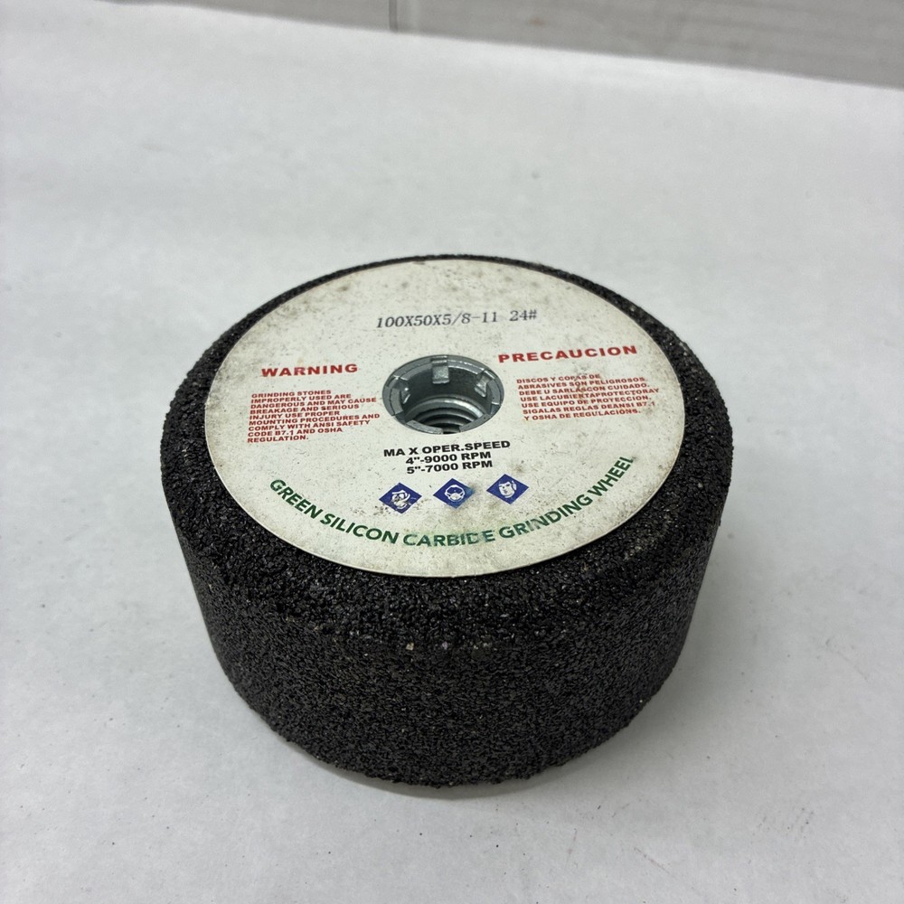 100X50x 5/8-11 Silicon Carbide Grinding Wheel, #24, Qty 1
