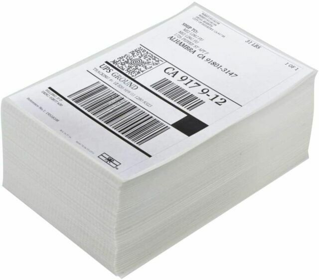 PACKZON 4×6 inch Fanfold Direct Thermal Labels, White – 500 Count