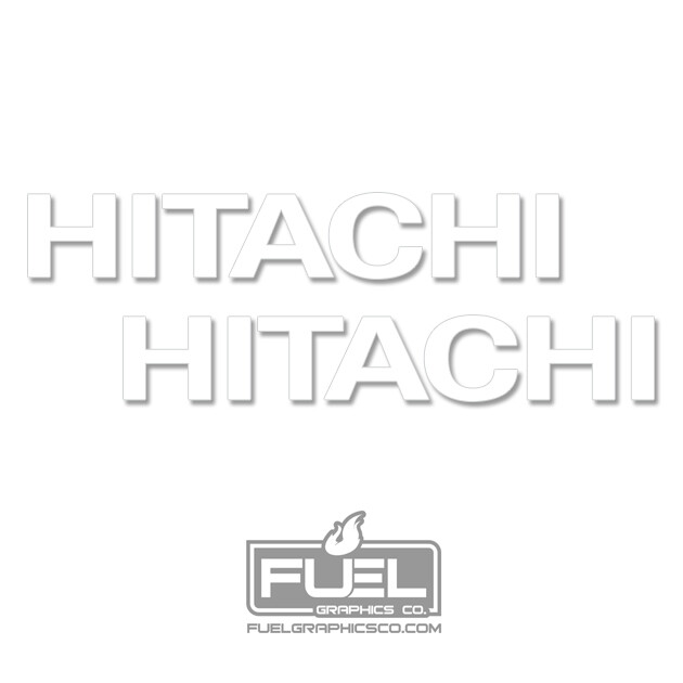 Hitachi Construction Machinery Premium Vinyl Decal 2 Pack in White