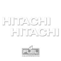 Hitachi Construction Machinery Premium Vinyl Decal 2 Pack in White
