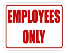 Employees Only Sign Business Store Office Door Wall Self Adhesive Message signs