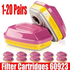 1-20 Pairs For 3M 60923 Organic Gas Replacement Respirator Cartridge/Filter new