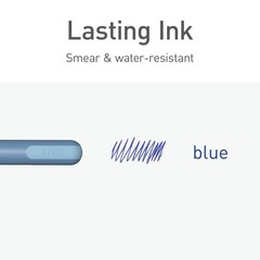 Pentonic Blue Ballpoint Pens 10 Count 0.7mm Fine Point Frosted Barrel