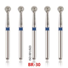 50 Pcs Dental High Speed Handpiece Friction Grip Ball Round Diamond Burs BR-Type