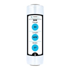 4 Rolls 17″ x 1476′ (34 Gauge) Lightweight Pre-Stretch Hand Shrink Wrap – Clear