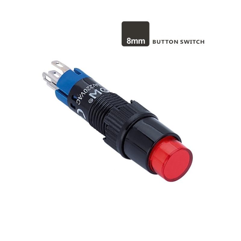8mm Plastic 1NO1NC Round head momentary illuminated pushbutton switch LAS4Y-11/R