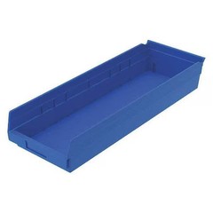 Akro-Mils 30184Blue Shelf Storage Bin, Plastic, Blue, 4 In H, 8 3/8 In W, 23