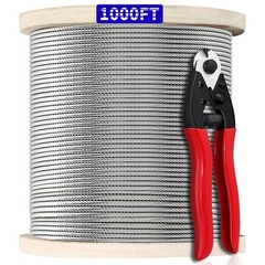 1000FT 1/8″ T316 Stainless Steel Cable, Wire Rope Aircraft Cable for Deck Cab…