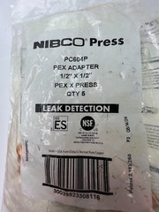QTY 5 NIBCO 9035000PC PC604P ADAPTER, 1/2 INCH X 1/2 INCH, PEX X PRESS COPPER