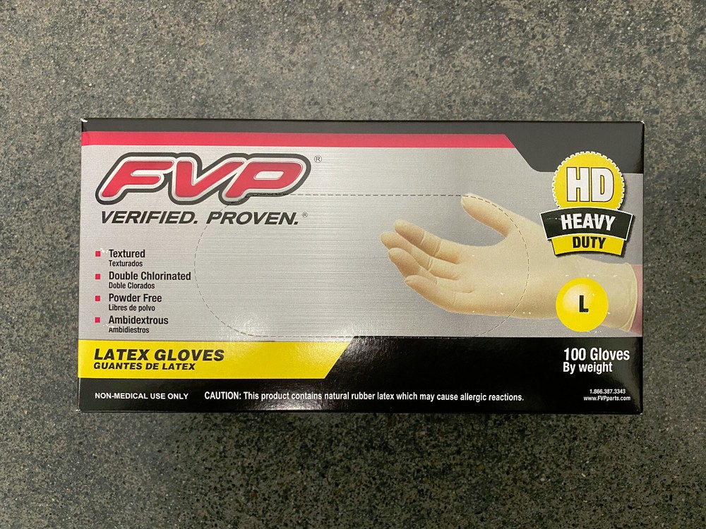 100Pcs Heavy Duty rubber Gloves Large Textured Polymer Coated Powder Free