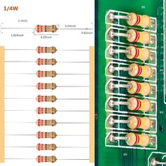 2600 Pcs 130 Value Resistor Kit 1/4W 0.25W 1 Ohm to 3M Ohm 5 Tolera Size: 1/4W