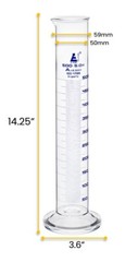 Eisco Labs 500ml Graduated Cylinder, Class A – Blue Graduations, Round Base