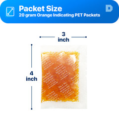 [30 Packs]20 Gram ” Dry & Dry” Orange Indicating Silica Gel Packets – Reusable