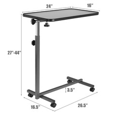 Overbed Rolling Table Over Bed Laptop Tray Tilting Top Gary