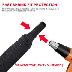 2:1 Braided Heat Shrinkable Sleeving Fabric Cable Wire Harness Abrasion Protect