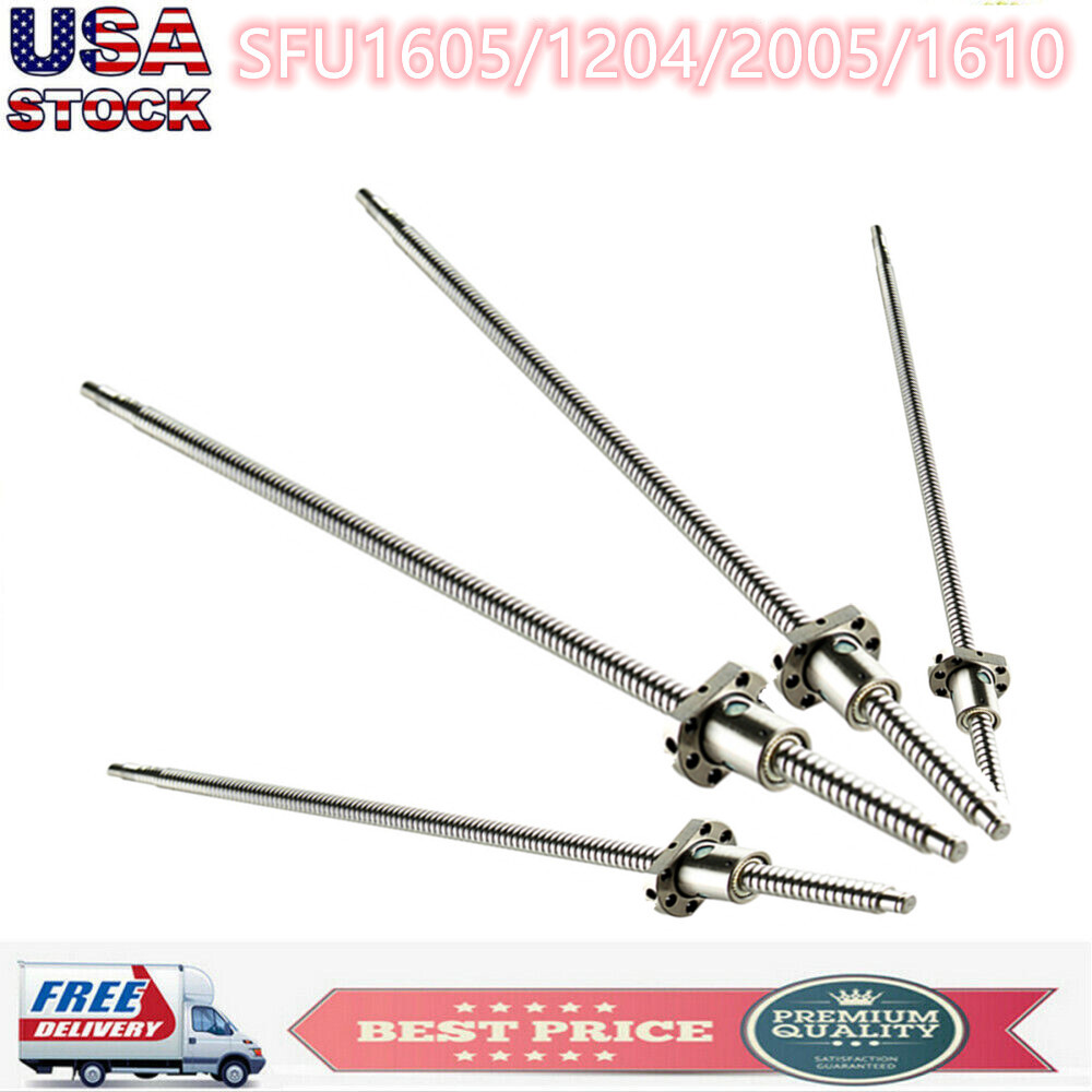 SFU1610/1605/1204/2005 Ballscrew 250MM-1500MM with Single BallNut Length CNC