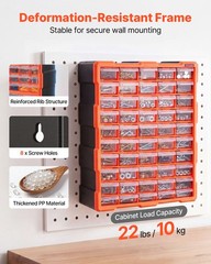 VEVOR 60-Drawer Storage Organizer Plastic Drawer Parts Storage Cabinet Stackable