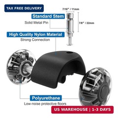 Office Chair Wheels Dual Rubber 2” (Set of 5) Heavy-Duty Chair Wheels Support 2