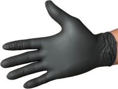 SUNSET DISPOSABLE NITRILE BLACK GLOVES 2 BOXES OF 100 EXAM GRADE POWDER FREE “L”