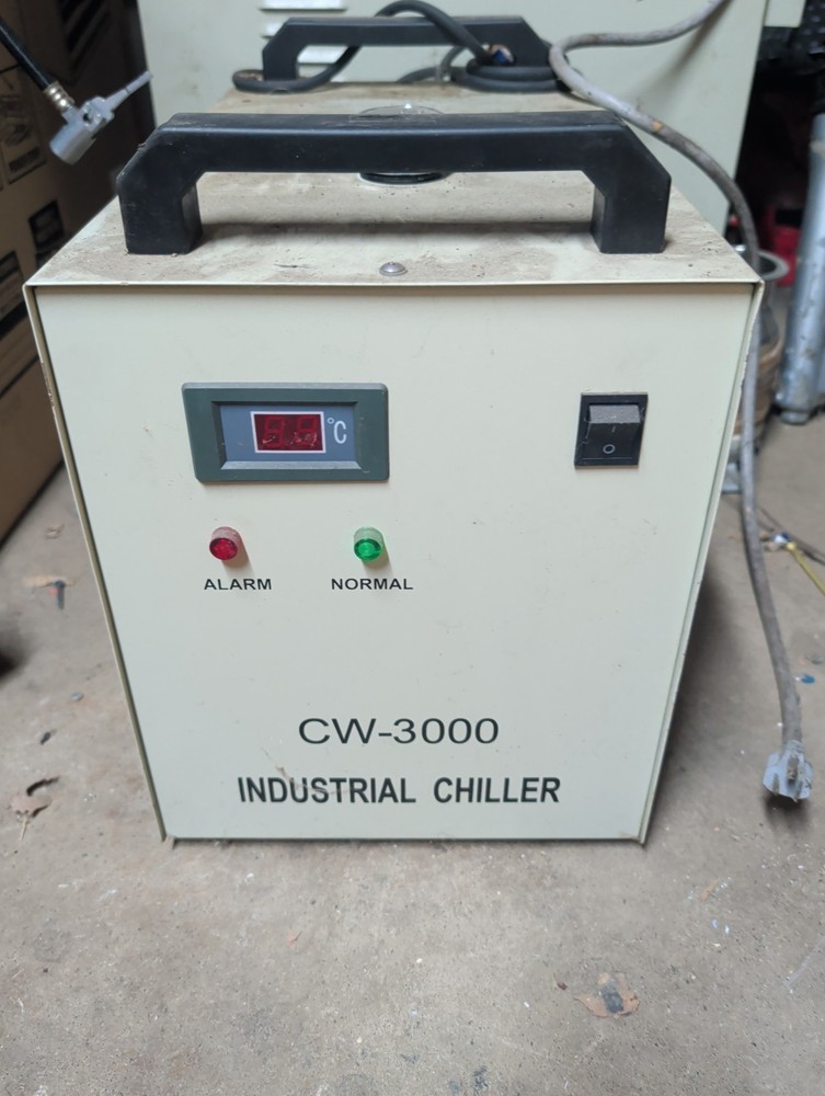 CW-3000 Industrial Chiller used to cool small machines like laser cutters