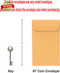 500 PCS #7 Coin Envelopes 3.5 X 6.5 Inches Brown Kraft Envelopes Classic Small P
