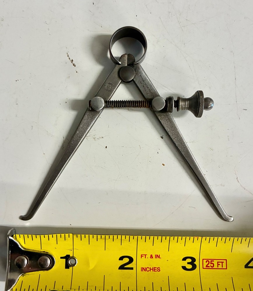 Consolidated Tool Works Spring Outside Caliper 3.5″ Ship Wheel Logo USA