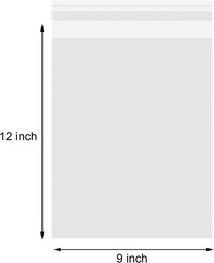 50pcs 9×12 Clear Resealable Poly Bags – Ideal for Clothing & T-Shirt Packaging