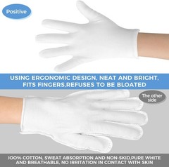 3 Pairs Cotton Gloves for Dry Hands Sleeping, Soft Moisturizing Eczema Gloves…