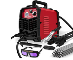 Soldadora compacta 200A 110V, inverter IGBT, portátil con 20 electrodos y gafas,