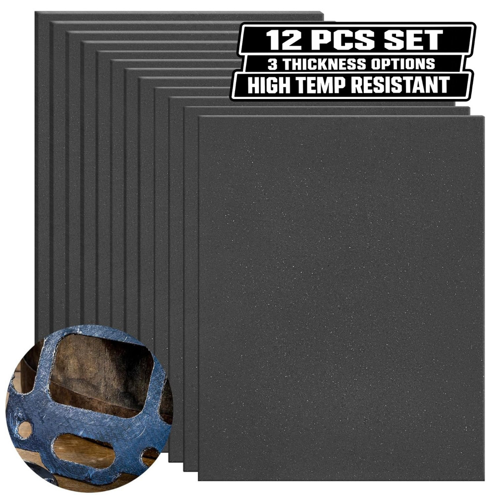 12 Pcs High Temp Gasket Material Sheets 3 Thickness DIY Engine Seal Kit