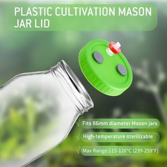 Mushroom Liquid Culture Mycelium JAR LIDS,Set of 12, Wide Mouth With PTFE Filter