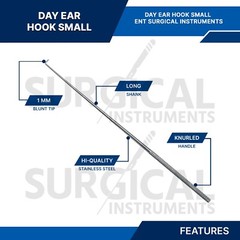 3 Pcs Day Ear Hook 6.5″ Small 1 MM ENT Surgical Instruments German Grade