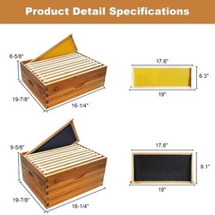 10-Frame Complete Beehive Kit: Beeswax Coated Hive with 2 Deep & 1 Medium Boxes