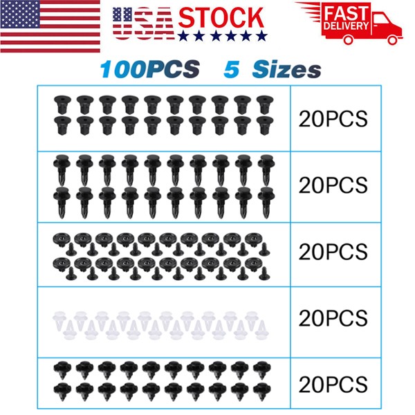 100X Car Trim Panel Clips Bumper Pin Rivet 7 8 9mm Engine for TOYOTA & LEXUS