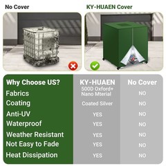 IBC Tank Cover – 275 Gallon Waterproof Heavy-Duty Oxford Fabric with Zipper &…